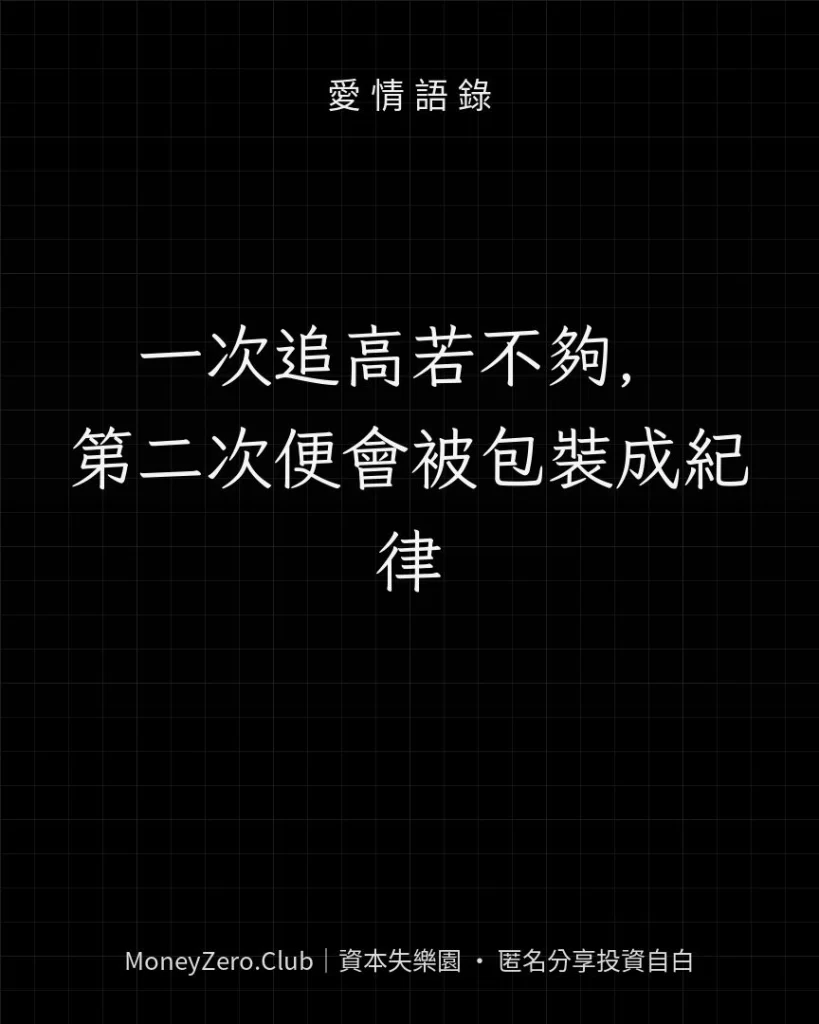 一次追高若不夠，第二次便會被包裝成紀律